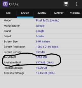 Cuánta memoria RAM tiene mi celular